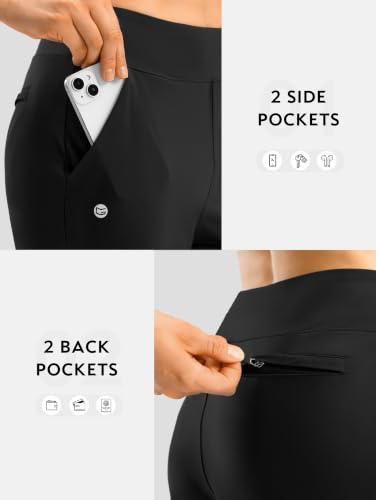Women's Golf Pants 24.5 Inseam Black with 4 Pockets - Large