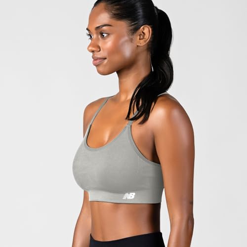 Women's Sports Bras 3 Pack - Medium Impact Seamless Cami with Removable Pads - Navy, Blue, Grey