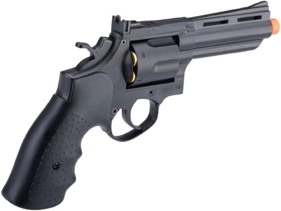 Valken Infinity 357 Airsoft Revolver Pistol - Black Green Gas Gun with 6 Cartridges