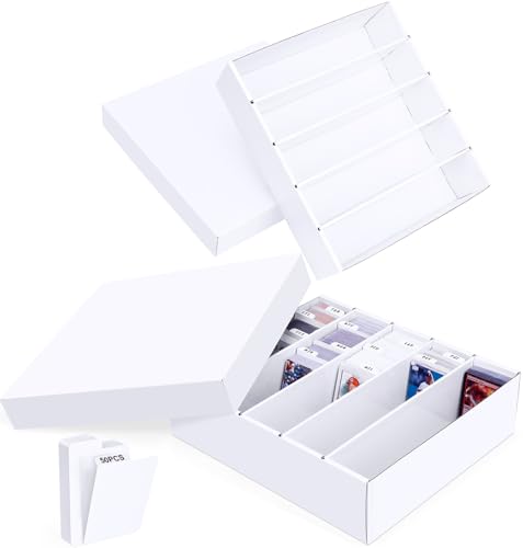 Leyzan 5-Row Trading Card Storage Box 2-Pack with Dividers for MTG & Sports Cards