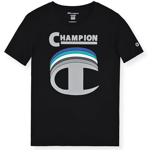 Champion Boys Short Sleeve T-Shirt Pack - Black 6 Pack, Size 4-18