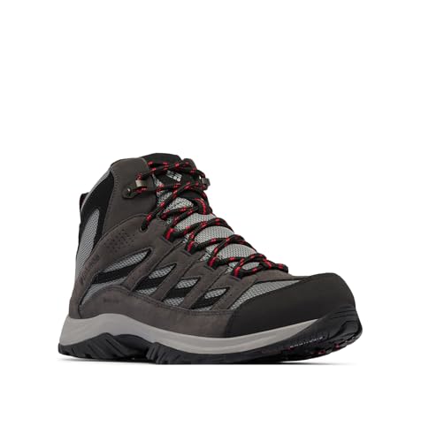 Columbia Men's Crestwood Mid Waterproof Hiking Boots - Dark Grey / Mountain Red, Size 9.5