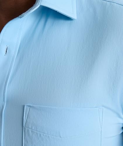 Men's Short Sleeve Performance Solid Shirt - Regular Fit, X-Large, Bright Blue