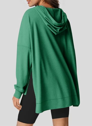 Oversized Waffle Knit Hoodies for Women Casual Long Sleeve Pullover with Pocket