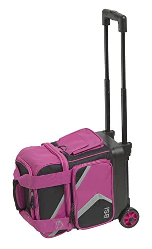 BSI Dash Triple Roller Bowling Bag - Black/Pink/Gray, Padded Ball & Shoe Compartments, Locking Handle