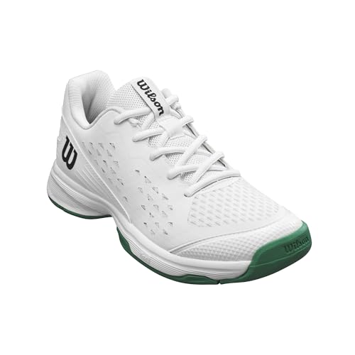 Wilson Unisex Adult Rush Pro Lite Junior Tennis Shoes - 3 Big Kid White/Bosphorus