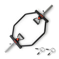 Sunny Health & Fitness Black Olympic Hex Trap Bar with Swivel Handles for Deadlifts