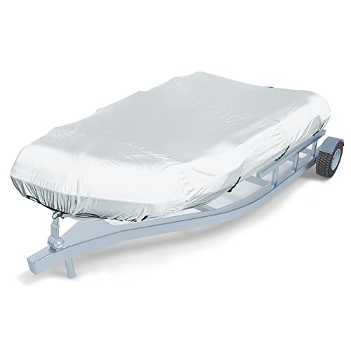 600D Marine Grade Waterproof Dinghy Cover for 10.5-11.5 ft Boats Silver Sunproof