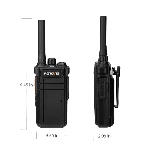 Retevis RB37 Bluetooth Walkie Talkies,Bluetooth Two Way Radio New Version,2000 mAh&120h Standby Long Battery Life,Wireless Earpiece,Flashlight,VOX,Type-C,2 Way Radio for Church Hospital Family(2Pack)