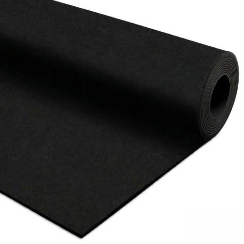 Black Rubber Flooring Roll 1/4 Inch Thick for Home Gym, Stall & Trailer - 120" x 48"