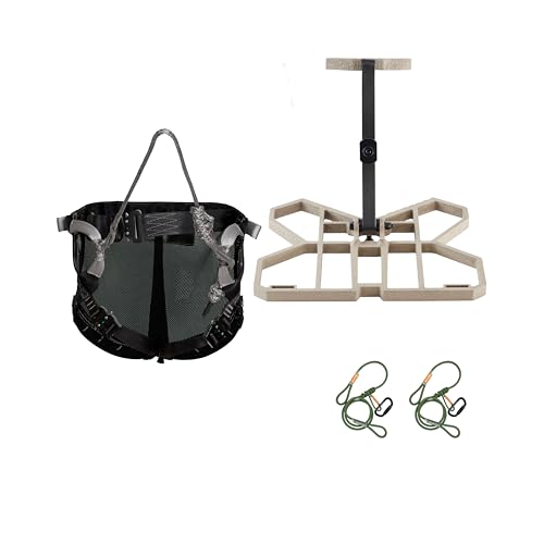 Tan Saddle Hunting Kit with Platform and Climbing Sticks - Full System