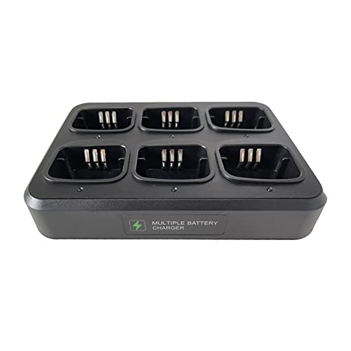 Teseko Thick Version 6-Way Battery & Radio Charger for Motorola Two-Way Radios