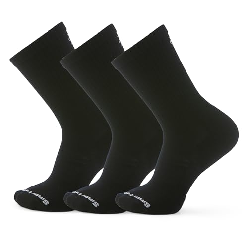Men's Athletic Crew Socks Large Black Multipack - Breathable & Durable