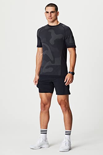 7-Inch Men's Lightweight Training & Swimming Shorts with Zip Pocket - Black Large