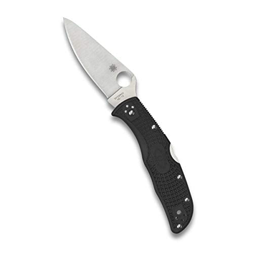 Spyderco Endela Lightweight Folding Pocket Knife - PlainEdge, Black, Versatile EDC