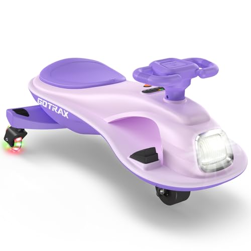 Kids Electric Wiggle Car - Purple, 12V Battery, 120 Min Ride, Bluetooth