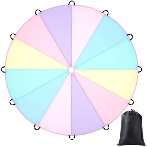 Children’s 16 Ft Colorful Parachute Toy Play Tent Game with Handles