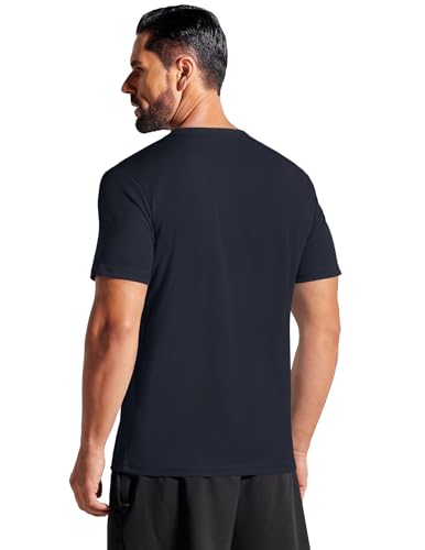 Men's Workout T-Shirts 3 Pack - XX-Large Athletic Quick Dry Tops - Black, Midnight Blue, Wine Red