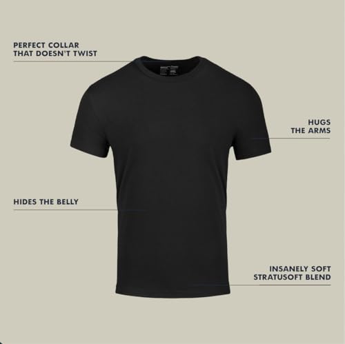 Fresh Clean Threads Men's 4-Pack XL Crew Neck T-Shirts - Black, White, Charcoal, Navy