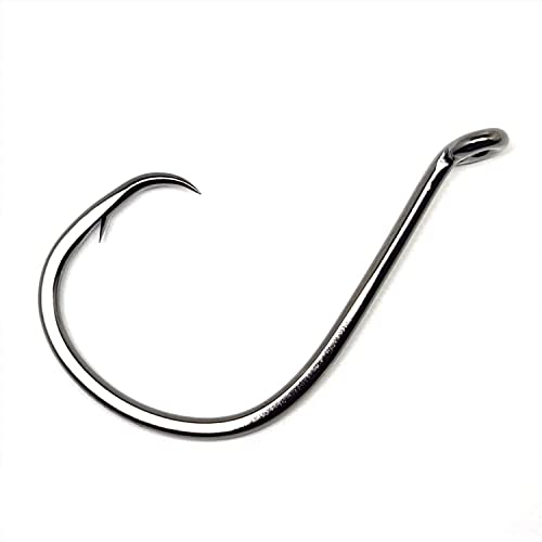 Gamakatsu Octopus Circle Inline Point Hook 6/0 Black NSB - Pack of 25