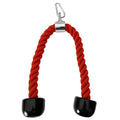 27 Inch Tricep Rope Attachment for Cable Machines – Anti-Slip Nylon Handle, Black/Red