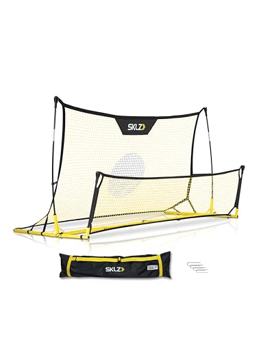 SKLZ Quickster Soccer Trainer - Dual-Sided Rebounder Practice Net for Solo Skills, Passing & Control - Weather Resistant, Adjustable Frame, Carry Bag