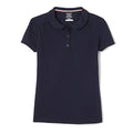 Toddler Girls French Toast Short Sleeve Polo with Peter Pan Collar - Large Navy Blue