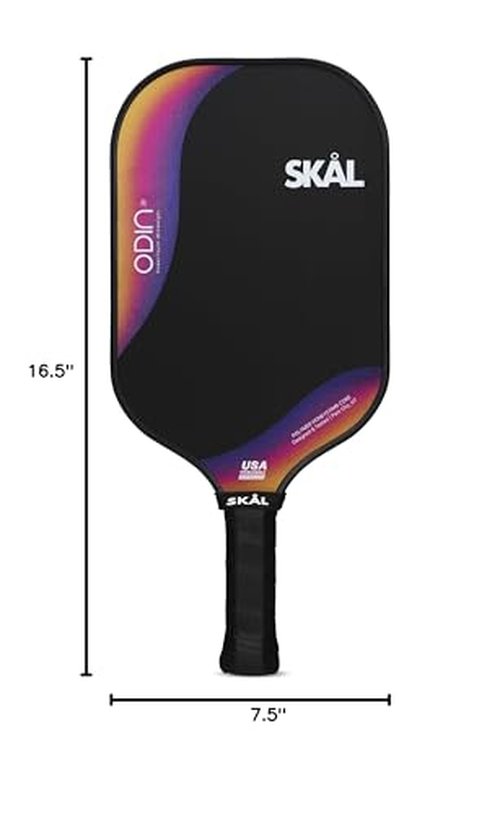 Skal Pickleball, Odin .01 Premium Raw Carbon Fiber Paddle, USA Pickle Ball Approved Single Racket (USAPA), Max Spin & Control Surface, Performance Honeycomb Polypropylene Core, Comfort Hex-Skål Grip