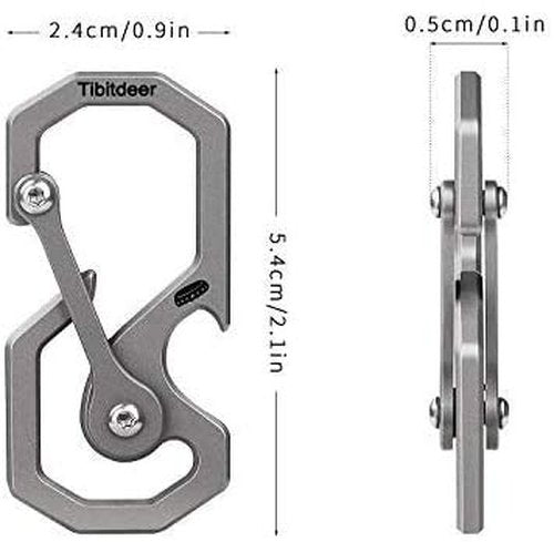 Tibitdeer Titanium Key Chain, Multifunctional Carabiner Keychain Heavy Duty Car Keychain Organizer for Men and Women, 2 Pack