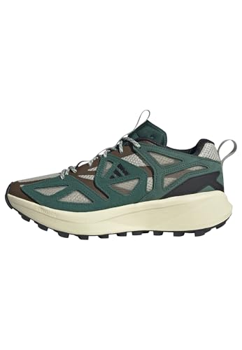 Adidas Men's Kantai Trail Shoes 10.5 Putty Grey/Black/Green Lightweight Outdoor Sneakers