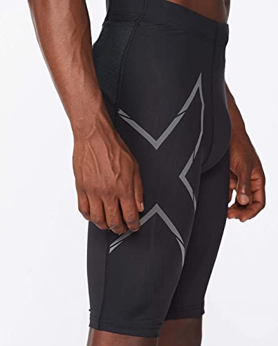 2XU Men’s Light Speed Compression Shorts Medium Black Reflective Running & Recovery