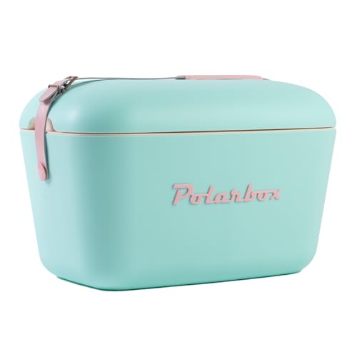 Polarbox Cyan Baby Rose 20L Retro Picnic Cooler Bag Portable Ice Chest for Camping & Travel