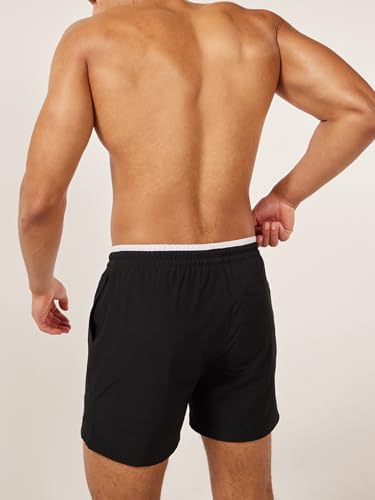 Men's Swim Trunks with 4-Way Stretch - Elastic Waist & Mesh Lining - Medium / Capes