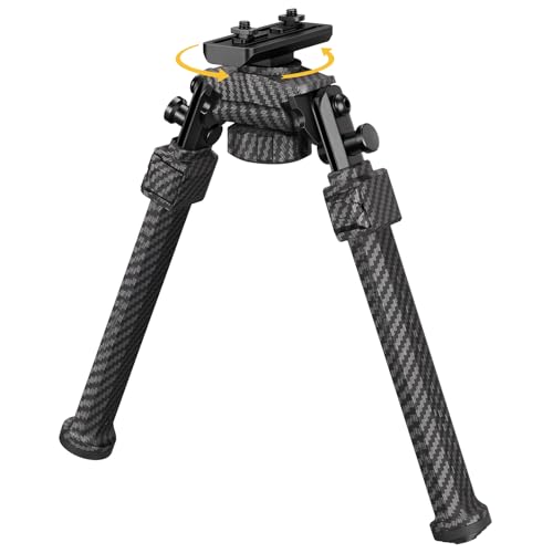 CVLIFE Carbon Fiber Bipod for M-Rail - Adjustable, Foldable & Swivel Shooting Support