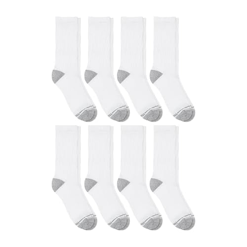 Hanes Men's Crew Socks Pack 6-12 Pairs White Athletic Cushioned Mesh