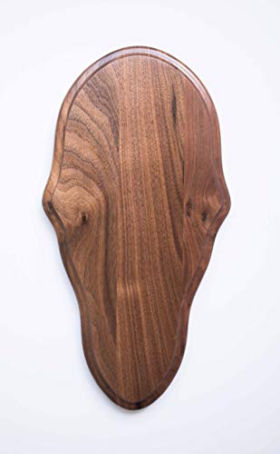 European Deer Skull Mount Face Plate - Walnut Plaque with Hardware