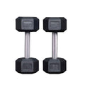 17.5 lb Pair Rubber Hex Dumbbells - Low Odor, Fully Knurled Handles for Strength Training