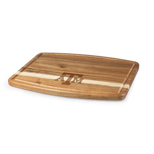 NCAA Texas A&M Ovale Acacia Cutting Board with Juice Groove - Charcuterie Serving Platter