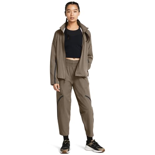 Under Armour Women's Unstoppable Ankle Pants Small Short Taupe Dusk / Black