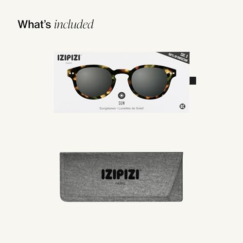 IZIPIZI Sun Category 3 Sunglasses Men & Women - Tortoise Biobased Frame Grey Lenses