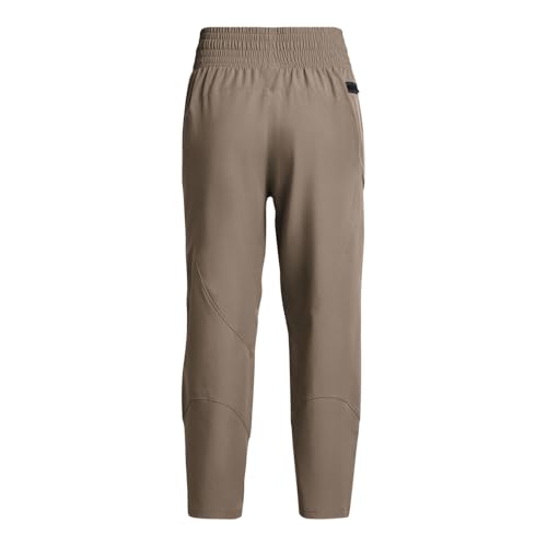 Under Armour Women's Unstoppable Ankle Pants Small Short Taupe Dusk / Black