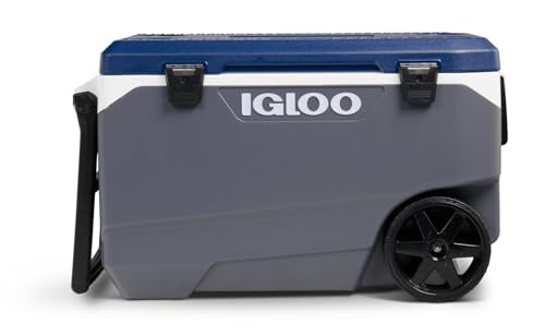 Igloo Maxcold Latitude Cooler 90Qt Carbonite Insulated Ice Chest - Elevated, Durable, Large Capacity