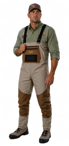 Caddis Men's 2-Tone Taupe Deluxe Breathable Waders - Large