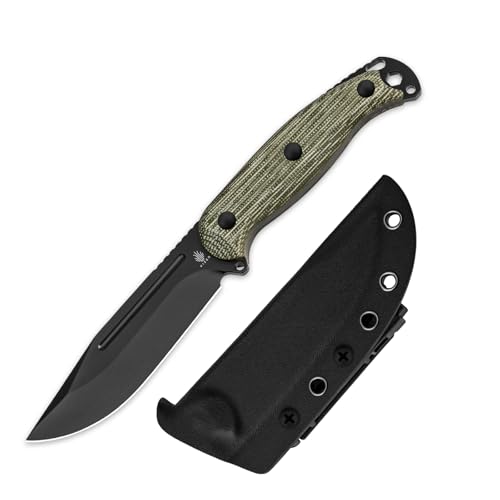 Kizer Ursa Major Fixed Blade Knife - Green Micarta Handle, 1082M1, Survival & Hunting Tool
