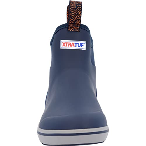XTRATUF Men's Trolling Pack Fleece-Lined Ankle Deck Boots - Blue Variation 13