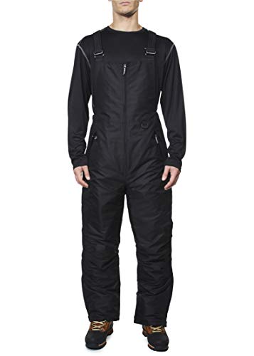 Arctic Quest Men's Snow Bib - Large Black Performance Ski & Snowboard Bib Overall