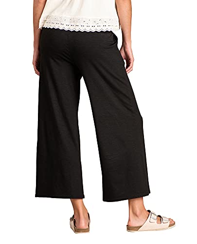 Wide Leg Crop Pants for Women - Black, Size MD (US 8-10)