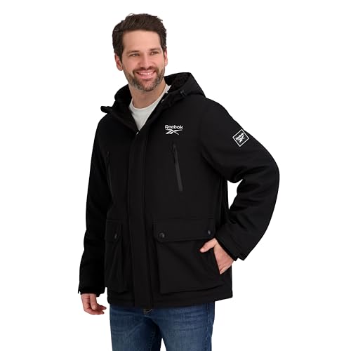 Men's Insulated Softshell Winter Jacket - Large Black