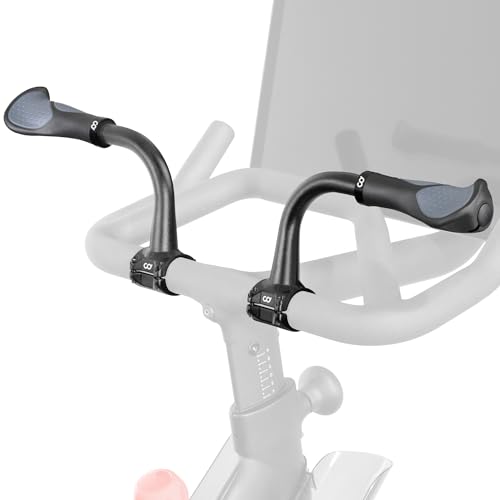 CyclingDeal Flat Handlebar Extenders with Grips for Indoor Exercise Bikes - Compatible with Peloton & Bicycle Handles