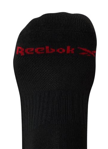 Reebok Men's Low Cut Socks 6 Pairs Black Cushioned Moisture Wicking Athletic